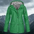 thumbnail image 2 of Womens Hooded Raincoat Lightweight Fit Plus Size Waterproof Dressy Zip up Rain Jacket Windbreaker with Pockets Green, 2 of 7