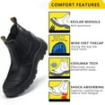 thumbnail image 5 of HANDMEN Work Boots For Men,  Slip On Soft Toe Water Resistant Slip Resistant Anti-static Comfortable Work Shoes, LV802, 9.5D, 5 of 6