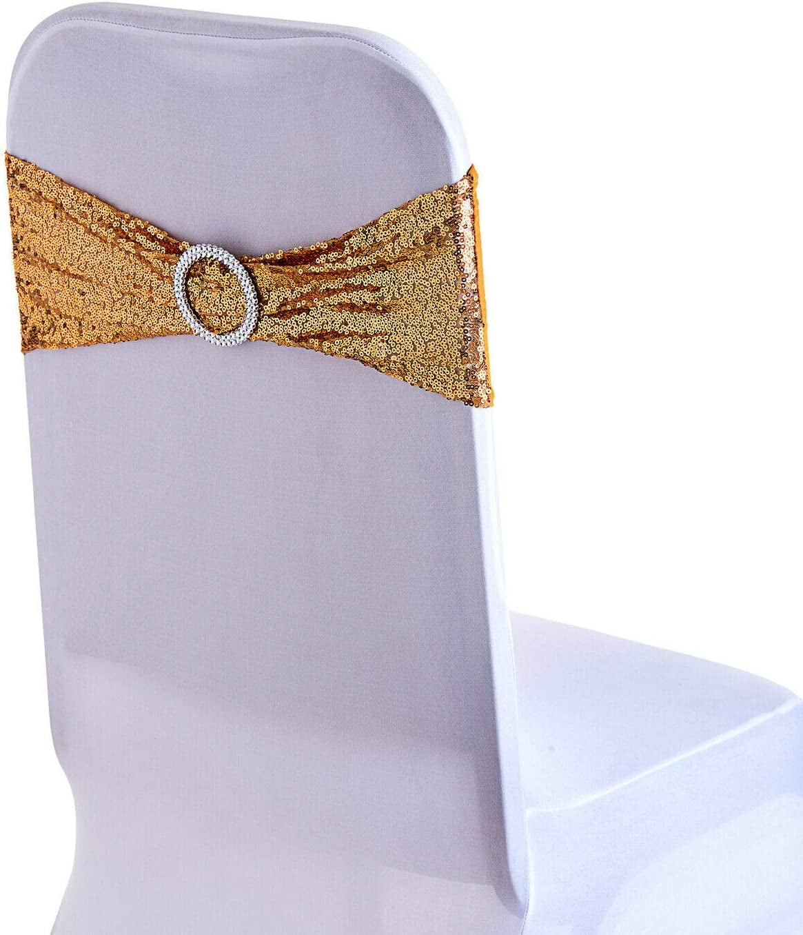 50PCS SPANDEX CHAIR BAND WITH BUCKLE FOR CHAIR COVER Wedding Decor