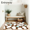 thumbnail image 3 of ODIKA 6'x9' Machine Washable Non-Slip Area Rug, Celestial Cartoon Cloud Cluster with Imaginative Puffy Forms High Traffic Rug, Brown, 720159, 3 of 7