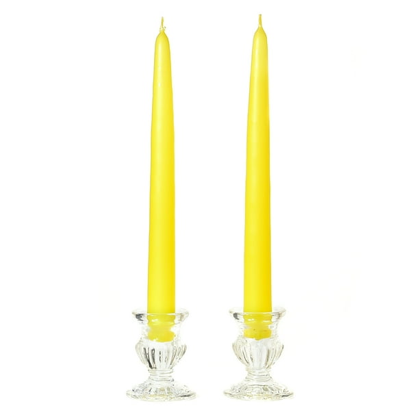 3 Pairs Taper Candles Unscented 6 Inch Yellow Tapers .88 in. diameter x