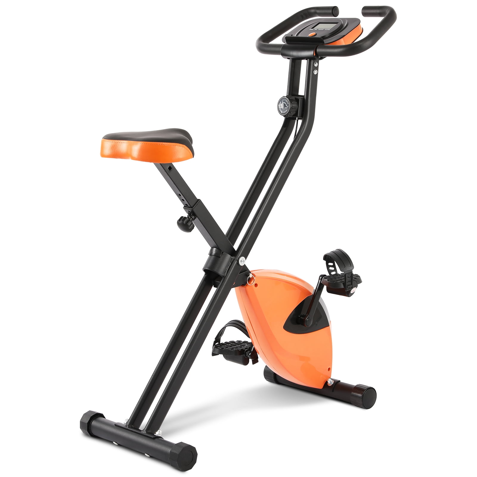 Foldable Exercise Bike Upright Fitness Bike 8-Level Resistance Cardio Workout 
