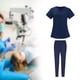 thumbnail image 1 of Conjuntos de uniformes de enfermería para mujeres, uniformes de SPA, cintura elástica, manga corta, transpirable, uniforme de trabajo sencillo, ropa , marino S Salvador Dali Exfoliante de enfermería, 1 of 10