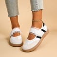 thumbnail image 2 of Domzle Women Gum Thin Sole Fashion Sneakers | Retro Casual Tennis Slip on Flat Loafers Walking Shoes Hook and Loop Footwear Black, 2 of 9