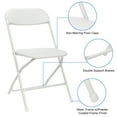thumbnail image 3 of 6Pack Folding Chair, PP Iron Indoor Outdoor Portable Stackable Commercial Seat with Steel Frame, for Home, Yard, Garden, Parties, Events w/Non-Slip Feet, 350lb Weight Capacity - White, 3 of 8