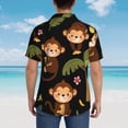 thumbnail image 6 of Haiem Monkeys Swinging from Palms Printed Hawaiian Shirt for Men - Men’s Casual Beach Summer Shirts - Stretch Fabric with Modern Fit-XX-Large, 6 of 9