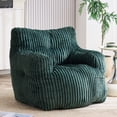 thumbnail image 4 of ExtraLco Green Bean Bag Chair Soft Fluffy Corduroy Fabric Memory Sponge Filled Lounge Chair for Living Room Bedroom Indoor Use, 4 of 11
