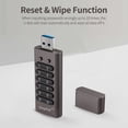 thumbnail image 3 of Romacci 32GB 256-bit Encrypted USB Drive Password Secure Flash Drive USB3.0 U Disk Support Resetwithipe/Auto Lock Function, Grey, 3 of 5