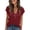 #223-Wine, variant on Craaazy Women's Relaxed Fit V Neck Blouse, Solid Color Short Sleeve Button Accent Tops, Comfy Casual Tee for Summer Gifts
