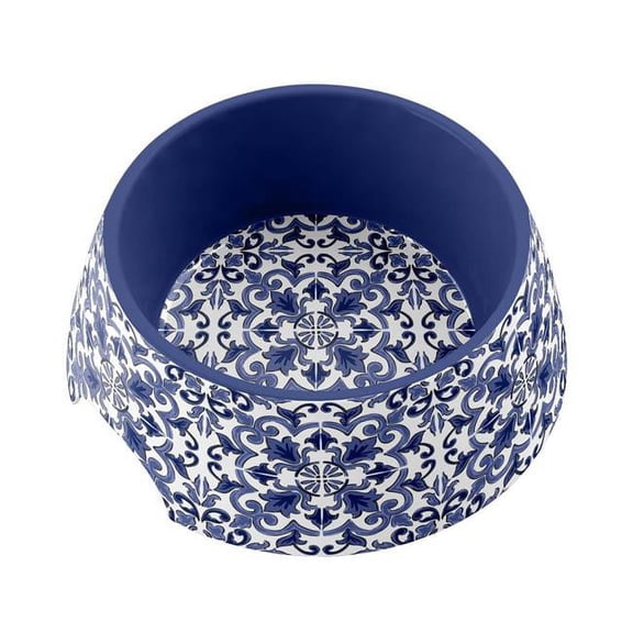 Canyon Clay Melamine Pet Bowl - Medium - 2.5 Cups - Indigo - Set of 2