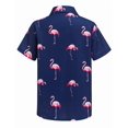 thumbnail image 2 of Arshiner Boys Hawaiian Tropical Short Sleeve Button Down Shirt for 4-14 Y | Kid Summer Casual Floral Beach Shirts with Chest Pocket for School Vacation, 2 of 6