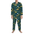 thumbnail image 3 of Yiaed Camping Print Men’s Pajamas Set - Long Sleeve Button Down Sleep Shirt and Pajama Bottoms Sleepwear Set Mens Pjs Sets Men's Pajama Bottoms-Large, 3 of 7