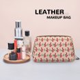 thumbnail image 4 of Minimalist Cute Snake Red Green Makeup Bag, Large Capacity Travel Cosmetic Bag for Women Girls- Travel Toiletry Bag Leather Portable Waterproof Makeup Case Organizer with Handle, 4 of 4