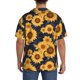 thumbnail image 3 of Balery Navy Blue Plaid Sunflower Camisa Casual de Manga Corta con Botones para Hombre, Texturizada, Estilo Cubano, para Playa, Verano-Small, 3 of 5