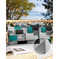 thumbnail image 2 of Pack of 2 Outdoor Pillow Covers, Geometric 3D Abstract Teal Black Gray Square Pattern Waterproof Square Throw Pillowcase Cushion Decorative Pillow Covers for Couch Patio Tent, 20x12 in, 2 of 6
