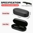thumbnail image 2 of Uxcell Hard Shell Eyeglasses Case, 2 Pack PU Leather Large Glasses Case Protective Sunglasses Organizer, Black, 2 of 7