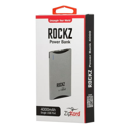 ZipKord External Battery Pack for USB-A Compatible Chargers - Grey, (Best External Battery Pack)