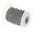thumbnail image 1 of Cadenas multiusos de cuentas de acero inoxidable plateadas de 10 yardas para hacer joyas. 2 mm de ancho, 1 of 7