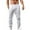 White, variant on Elastic Waist Cotton Linen Men's Joggers, Lightweight Breathable Loose Fit Solid Lounge Pants, [Color], [Size]