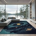 thumbnail image 2 of ODIKA 6'x9' Ultra-Soft Area Rug, System Universe Map With Planet And Star Cluster Motif Galaxy Flowing None Washable, Bare feet friendly, Silk-Touch for Guest Room, Bedroom, 2 of 7