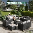 thumbnail image 2 of ClouddWell 7 Seat Outdoor Patio Furniture Set, Patio Conversation Sets with Thick Waterproof Cushions & Storage Coffee Table(Grey), 2 of 8