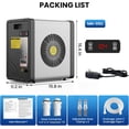 thumbnail image 2 of FICISOG Above Ground Inverter Pool Heater Electric, 17,060 BTU/hr Pool Water Heater for 5000GAL Above Ground Pools, 1220W Pool Heat Pump, 5.5 COP, 115V/60Hz, Gray, 2 of 10