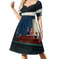thumbnail image 2 of Vestido de verano de manga corta con estampado de gotas de lluvia de colores abstractos y falda informal para mujer, 2 of 7