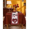 thumbnail image 2 of Spring Valentine's Day, Table Runner 120 Inches, Saint Red Pink Love-Tree Farmhouse Bird Plaid Bed Runner Dresser Scarves Tabletop for Indoor Outdoor Parties/Ceremony/Banquet, 13"x 120", 2 of 8