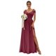 thumbnail image 1 of Vestido de dama de honor SOLODISH Chiffon A Line con hombros descubiertos, 22 W, 1 of 7