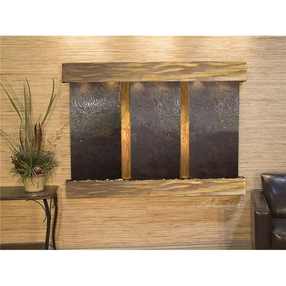 Adagio OFS1014 Olympus Falls-Square-Rustic Copper-Multi-Color Featherstone Wall Fountain