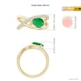 thumbnail image 4 of ANGARA Natural Criss Cross Pear Shaped Emerald Ring with Diamond Accents in 14K Yellow Gold for Women (Size-8x6mm) | May Birthstone, Anniversary, Jewelry Gift for Women | Natural Emerald Ring, 4 of 8