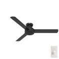 thumbnail image 2 of Hunter 52 inch Indoor Ceiling Fan No Light - Black Modern Ceiling Fan without Light, 3 Blades, Low Profile Mount, For Bedroom, Living Room, or Kitchen, Wall Control - Presto 52407, Matte Black, 2 of 16