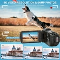 thumbnail image 3 of Camcorder Video Camera, 8K 64MP IR Night Vision, 18X Digital Zoom WiFi Camera, 3.0" Touch Screen, Microphone, 32G SD Card, Remote Control, 2 Batteries, 3 of 12