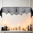 thumbnail image 5 of UALSRZL Halloween Decorations Lace Cloth, 96x18 Halloween Spider Web Table Runner, Black Lace Table Runner for Halloween Party Dinner Table Wall Decor, 5 of 6