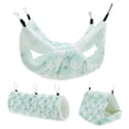 thumbnail image 1 of Unique Bargains Ferret Hammock Small Pet Cage Accessories Ferret Bed Pet Cage Hammock Hanging Tunnel and Bed Hideout Set for Hamster Squirrel Rabbit Green 3Pcs, 1 of 7