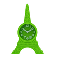 thumbnail image 1 of Despertador creativo de plástico verde con diseño de Torre Eiffel para niños, 1 of 1