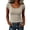 Khaki, variant on Women’s Short Sleeve Ribbed Knit U-Neck T-Shirt Slim-Fit Bodycon Casual Tee Low Neckline Form-Fitting Summer Top Ideal Base Layer for Daily Layering