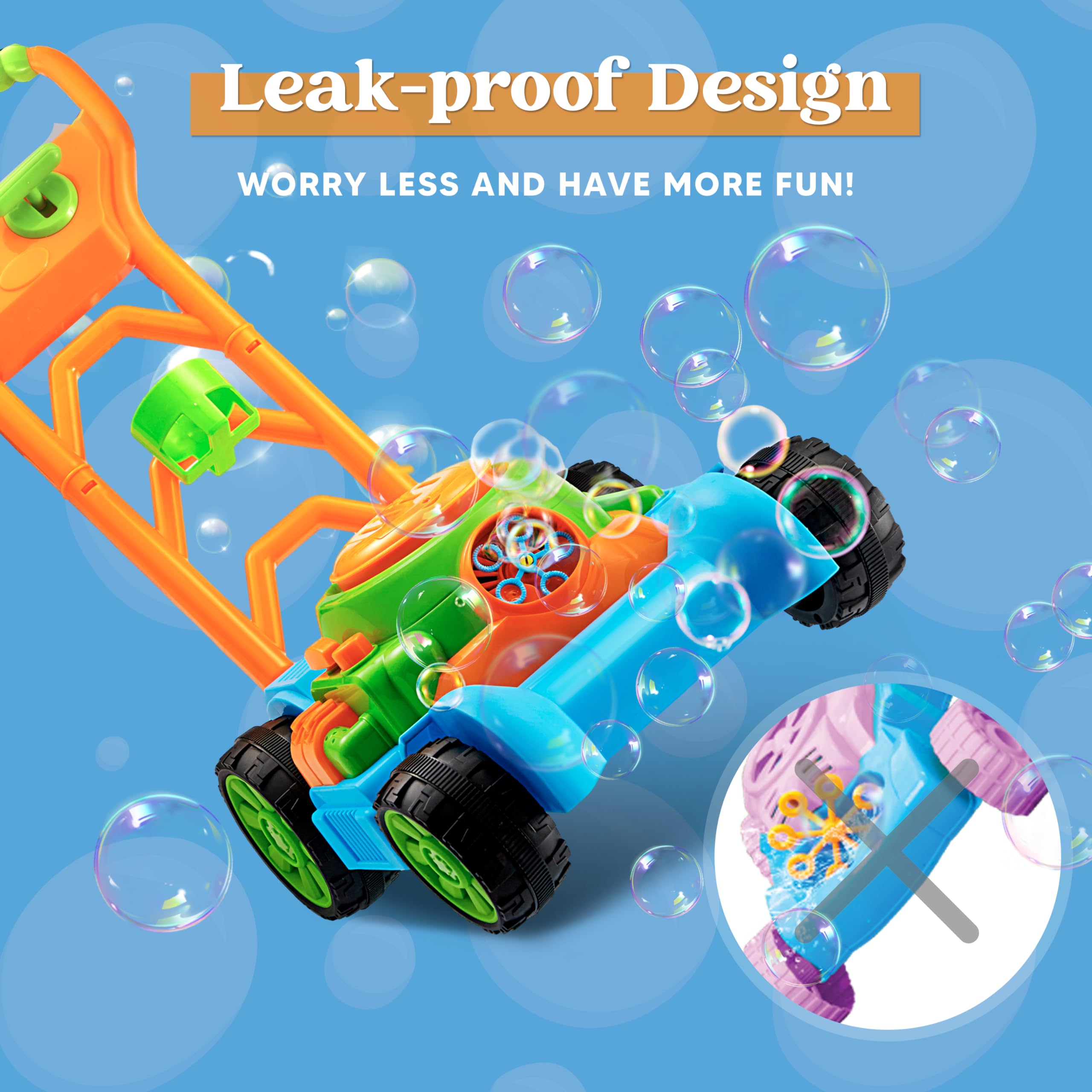 SYNCFUN Bubble Lawn Mower Machine for Toddlers photo 7