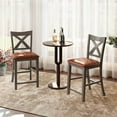 thumbnail image 2 of Costway 2 PCS 24" Counter Height Stools Bar Stools with Faux Leather Upholstered Seat, 2 of 8