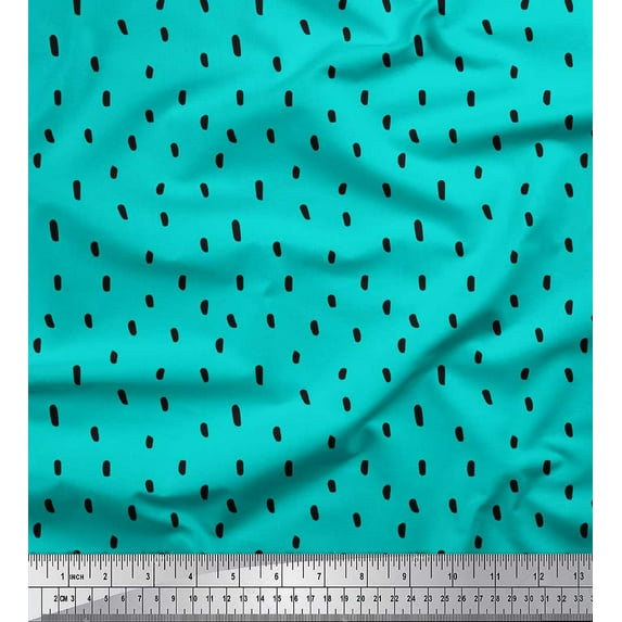 Soimoi Green Rayon Fabric Brush Stroke Abstract Print Fabric by the Yard 56 Inch Wide