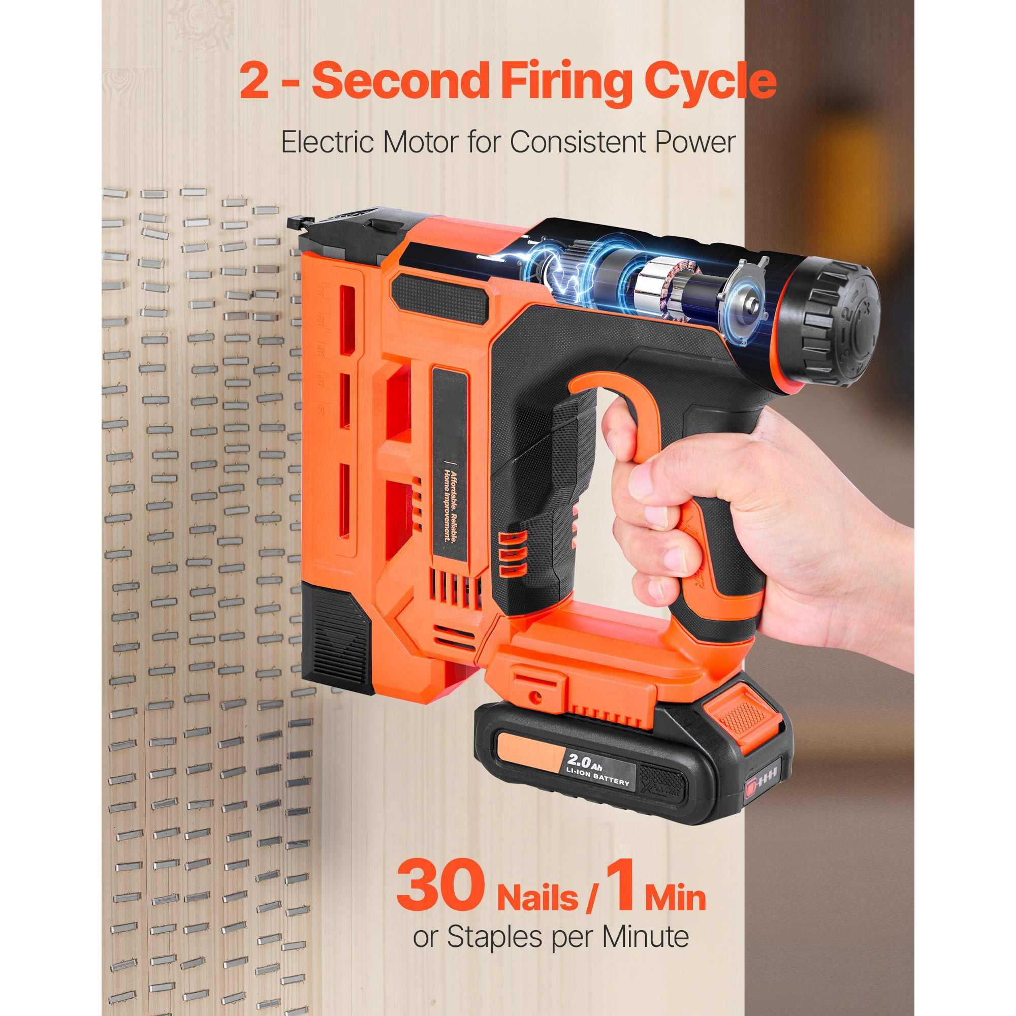 Dranite Cordless Brad Nailer and Staple Gun 2-in-1 Combo Kit, 18 Gauge, Includes 500 Nails and 500 Staples with Battery and Charger, for Woodworking and DIY Projects