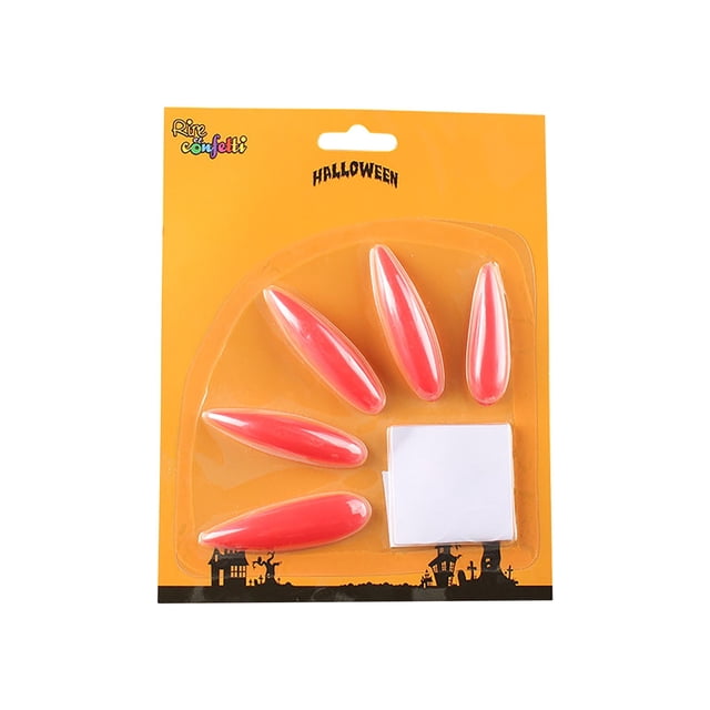 Fiudx Juego de Uñas de Bruja de Halloween, Guantes de Garra de Terror, Diseño de Uñas Espeluznante, Perfecto para Fiestas de Disfraces y Mascaradas, Decoraciones de Halloween, Talla Única, 6 X 2 Cm,