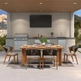 thumbnail image 2 of PURPLE LEAF 7-Piece Patio Dining Set, Aluminum Outdoor Table And 6 All-Weather PE Rattan Chairs With Cushions For Lawn, Garden, Porch, Deep Teak, 2 of 8