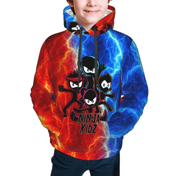 Ninja Kidz Hoodies Pullover For Boys Girls 3d Printed Hooded Sweatshirt Long Sleeves Small