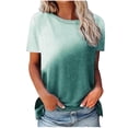 thumbnail image 1 of FAIWAD Tuniques à Manches Courtes pour Femmes, Hauts Basiques Dégradés à Col Rond, T-Shirts Amples, Blouse Décontractée Légère, Tee, 1 of 6