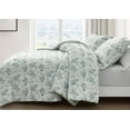 thumbnail image 3 of Chezmoi Collection Gigi 3-Piece Washed Cotton Comforter Set King Size, Elegant Blue Ivory White Floral Printed Bedding Set Reversible Lightweight Comforter for All Season, 3 of 9