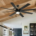 thumbnail image 4 of Ohniyou 70" Indoor Outdoor Ceiling Fans with Lights and Remote 8 Blades 6 Speed Dimmable Large Ceiling Fan for Patios Living Room Bedroom, Matt Black, 4 of 12