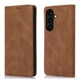 thumbnail image 7 of Allytech Magnetic Case for Samsung Galaxy S24, [3 Card Slots] [1 Cash Slots] Slim PU Leather Shockproof Camera Lens Protection Kickstand Magnetic Closure Luxury Case for Women Men - Brown, 7 of 7