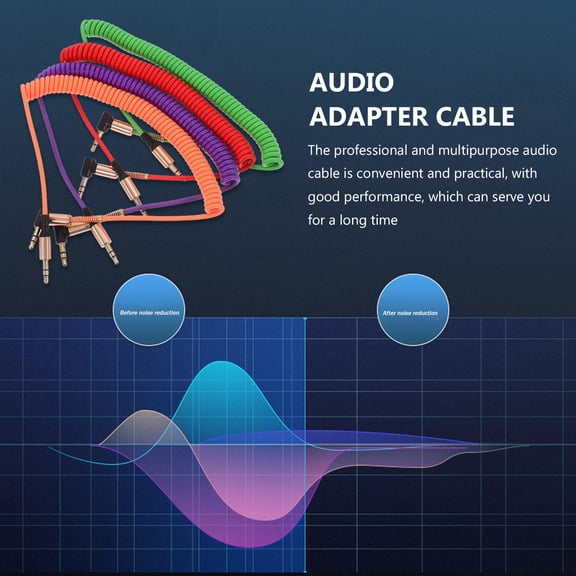 PTOOTP 3.5mm Male to Male Aux Cable Assorted Colors Heavy-Duty Audio Cord for Microphone and Device Connection
