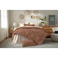 thumbnail image 3 of Bedtreat King Comforter Sets，7-Pieces Reversible Bedding Sets，Bed in a Bag with Comforter， Flat Sheet and Fitted Sheet, Pillowcases & Shams，Coffee/Sand Dollar, 3 of 10